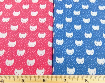 Wee Gallery for Dear Stella Designs Pattern WG426 - Cats on Blue or Pink - By the Yard
