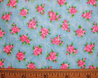 SSI Fabrics Fuzzytail Kittens & Pups by Lisa McCue in Blue Floral South Seas Imports- BTY