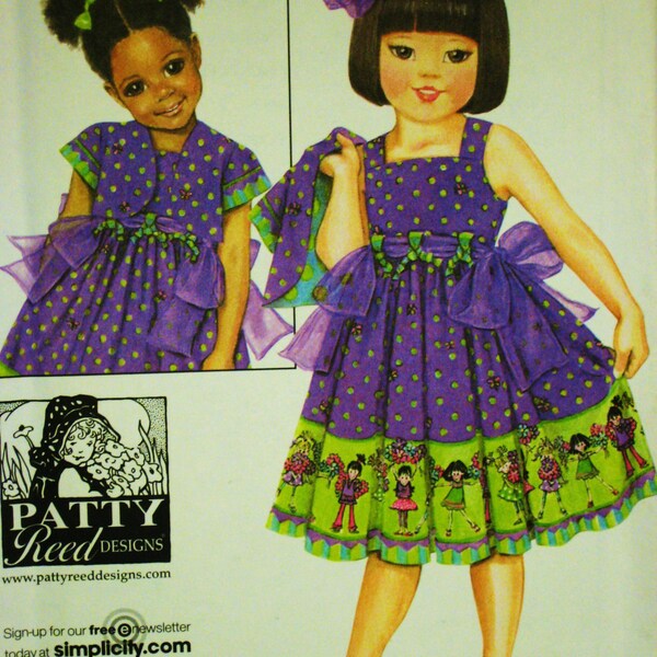 Simplicity Childrens Toddler Patty Reed Pattern 3721 Size 2,3,4,5,6,6x Sweet Dress and Jacket Pattern Out of Print - Last One