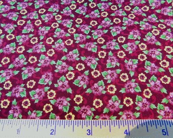 Mauve Flowers on Green Leaves with Daisies on a Brown Background from Nancy J. Smith and Lynda S. Milligan for AvLyn - Possibilities - BTY