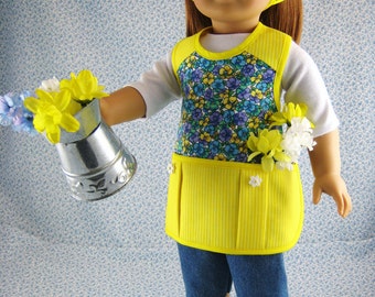 American Girl Gardening Doll Clothes Yellow 4 Piece Apron Outfit Set for 18 inch Dolls