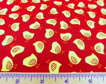 Black or Red Fabric with Yellow Chicks from Timeless Treasures Farm - C 7743 - BTY- By the Yard