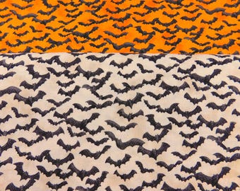 Eerily Elegant A Wee Bit Wicked! by Deb Strain for Moda Fabrics #19815 Halloween Black Bats on Orange or White