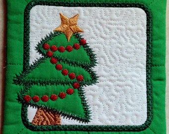 Christmas Tree Mug Rug/Coaster