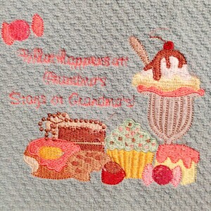 Embroidered Grandma Kitchen Towel: Teal Terry Cloth, &quot;What Happens at Grandma&#39;s&quot;