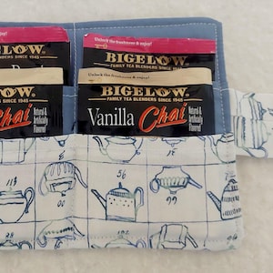 Tea Bag Wallet - Square, Tea Pot Fabric