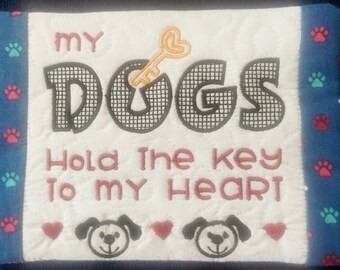 Dog Mug Rug /Coaster - my DOGS Hold The Key to my Heart