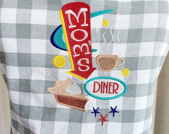 Mom's Diner Full Apron - Embroidered