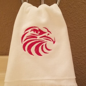 Patriotic Eagle Fingertip Towel - Red White & Blue Eagle Trimmed in gold