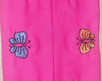 Tissue Holder for Purse - Embroidered Butterflies