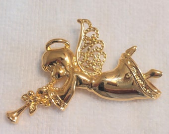 Trumpeting Angel Pin/Brooch - Pre Owned