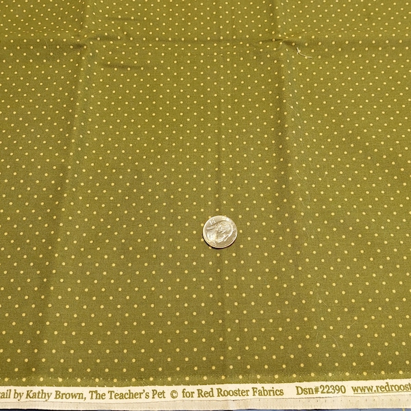 Fabric - Green polka dot - Abigail by Kathy Brown, The Teacher's Pet
