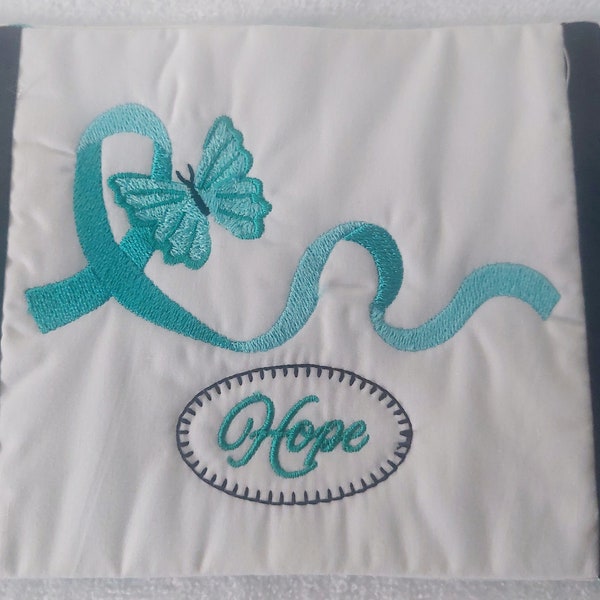 Ovarian Cancer Mug Rug/Coaster - Hope