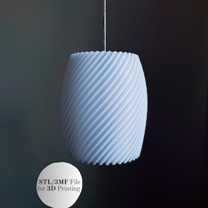3D Print File Spiral Lamp Shade 3mf - Twisted Pendant Lampshade - Digital Download