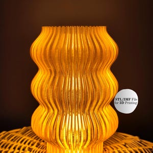 3D Printer File Wavy Lamp STL/3mf - DIY Table Lamp - Digital Download
