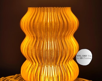 3D Printer File Wavy Lamp STL/3mf - DIY Table Lamp - Digital Download