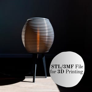 Japandi Table Lamp 3D Print - Modern Lamp STL - Digital Download