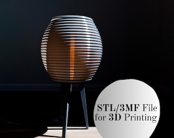 Japandi Table Lamp 3D Print - Modern Lamp STL - Digital Download