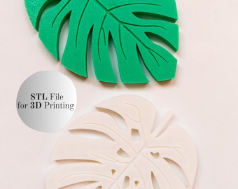 Posavasos de hoja de Monstera (archivo STL para impresora 3D) - Decoración 3D - Descarga digital