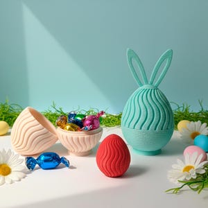 Ostereier STL/3MF Datei 3D Druck Geschenkbox - Bunny Egg Container Set
