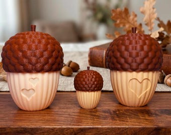 Digital STL file Acorn for 3D printing - Heart - Acorn Cans set