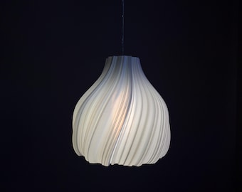 Modern Wavy Lamp Shade 3D Print File 3mf - Sculptural Light Pendant Model - Digital Download