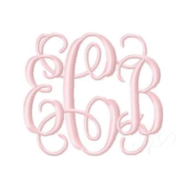 7 Sizes Grace Satin Small Package Vine Monogram Fill Embroidery Machine Font Instant Download Herrington Design All Formats