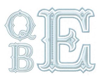 3 Sizes 2.5", 3", 3.5" 4x4 Sized Queen Bess Package Fishtail Fill Embroidery Machine Font Instant Download Herrington Design All Formats