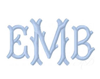 4 Sizes 1/2", 3/4", 1", 1.5" Blair Bamboo Satin Stitch Small Fishtail Embroidery Machine Font Instant Download Herrington Design All Formats