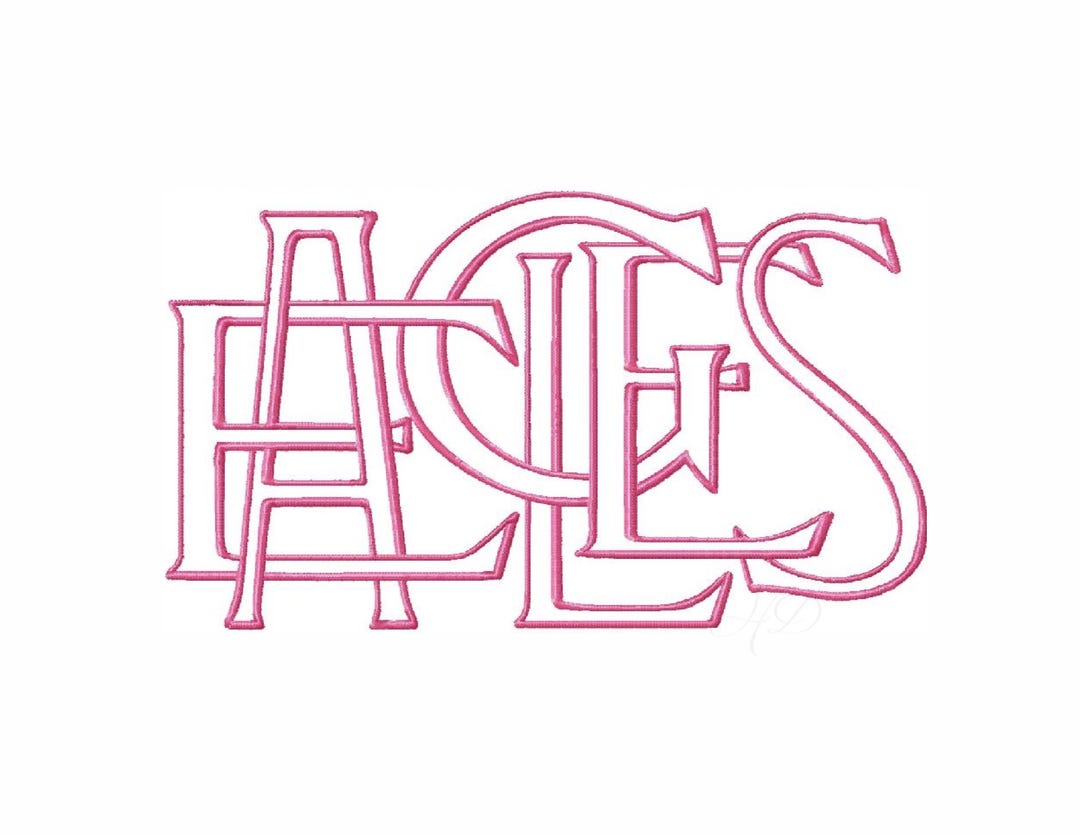 Eagles Sports Team Monogram Satin Stitch Original Herrington Design ...