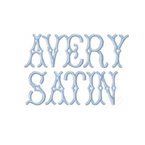 3 Sizes 1/2", 3/4", 1"  Mini Avery Satin Package Fishtail Fill Embroidery Machine Font Instant Download Herrington Design All Formats