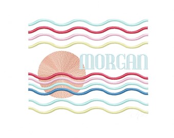Beach Waves Embroidery Machine Designs Nautical Herrington Design Instant Download All Formats