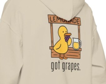 Sudadera con capucha de la canción del pato "¿Tienes uvas?" - Sudadera de dibujos animados sarcásticos