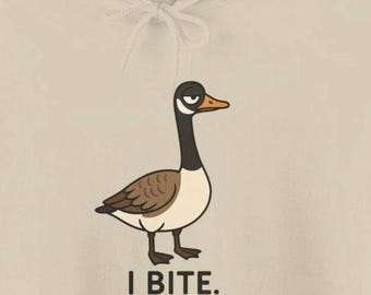 Funny Goose Hoodie: "I Bite" Graphic Sweatshirt