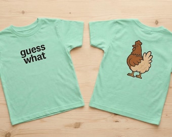 Funny Chicken Butt Graphic Tee, Youth Illustration, Cheeky Farm Animal Shirt