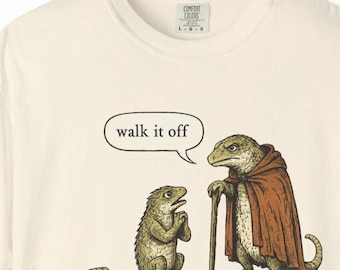 Walk it off T-shirt - Sarcastic lizard dad joke tshirt - unisex Comfort Colors graphic tee
