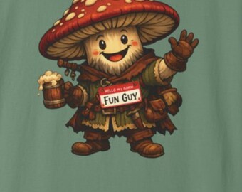 Medieval Mushroom Fun Guy Name Tag T-shirt Dad Joke Tee fungi