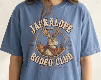 Jackalope Rodeo Club buck wild since 1886 T-shirt | Jackalope Western Rodeo Tee