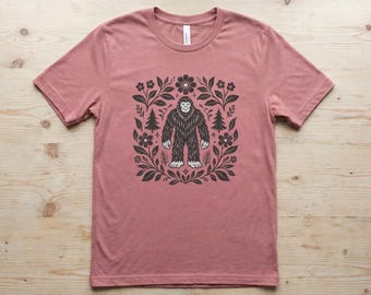 Cottagecore Bigfoot Sasquatch Tee  Boho Cryptid Shirt