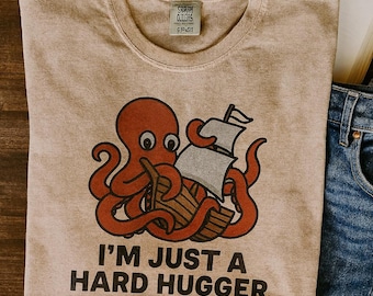 Camiseta gráfica divertida de Kraken, camiseta de pulpo con diseño abrazo