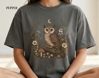 Cottagecore Owl T-shirt | Woodland Cottage Core Nature Art