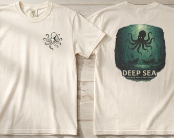 Kraken Octopus Deep Sea Ship Graveyard T-shirt | Nautical Mythical Sea Creature