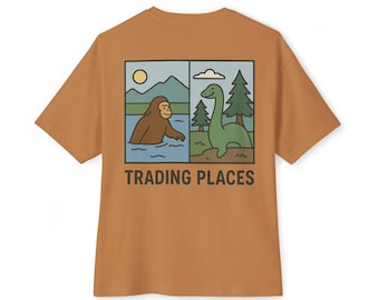 Camiseta divertida de Pie Grande y Nessie: Camiseta gráfica de dibujos animados de Cryptid