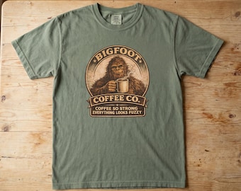 Bigfoot Coffee Company T-Shirt | Garment-Dyed Cozy Camp Coffee Tee