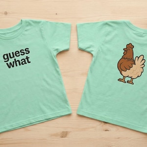 Funny Chicken Butt Graphic Tee, Youth Illustration, Cheeky Farm Animal Shirt