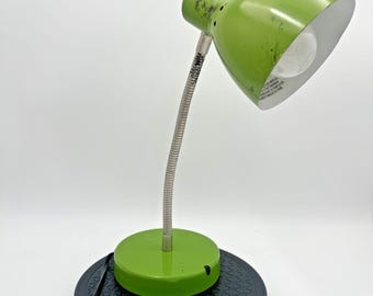 Vintage Lime Green Gooseneck Desk Lamp Retro Task Light Tested