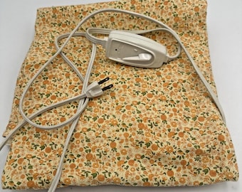 Cuscinetto riscaldante vintage kitsch con motivo floreale, 23x12 cm, chiusura a scatto, stile retrò