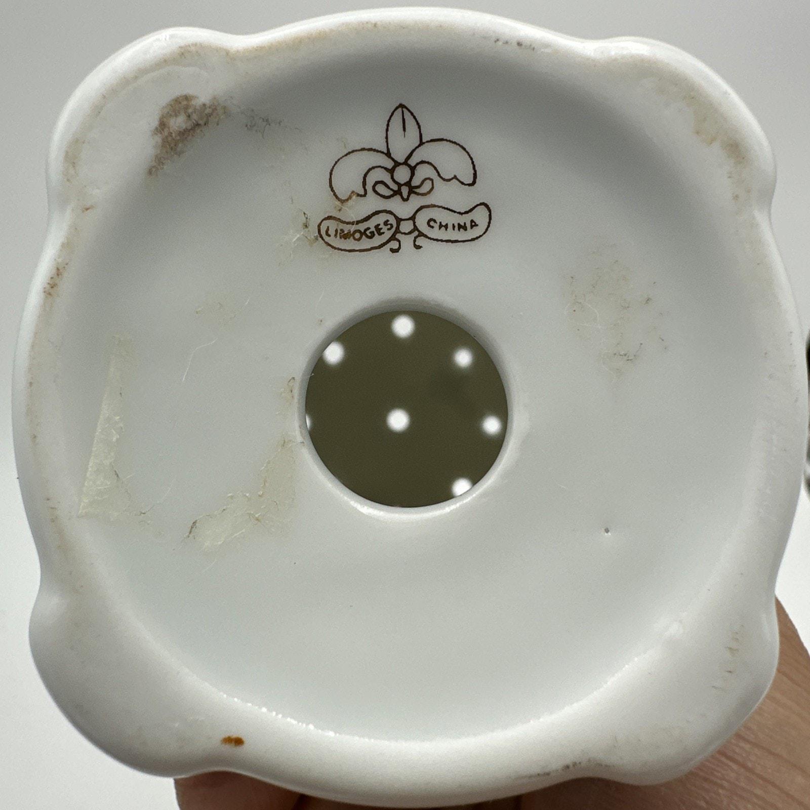 Antique Limoges France Hat Pin Holder 9-hole Porcelain  display picture 1