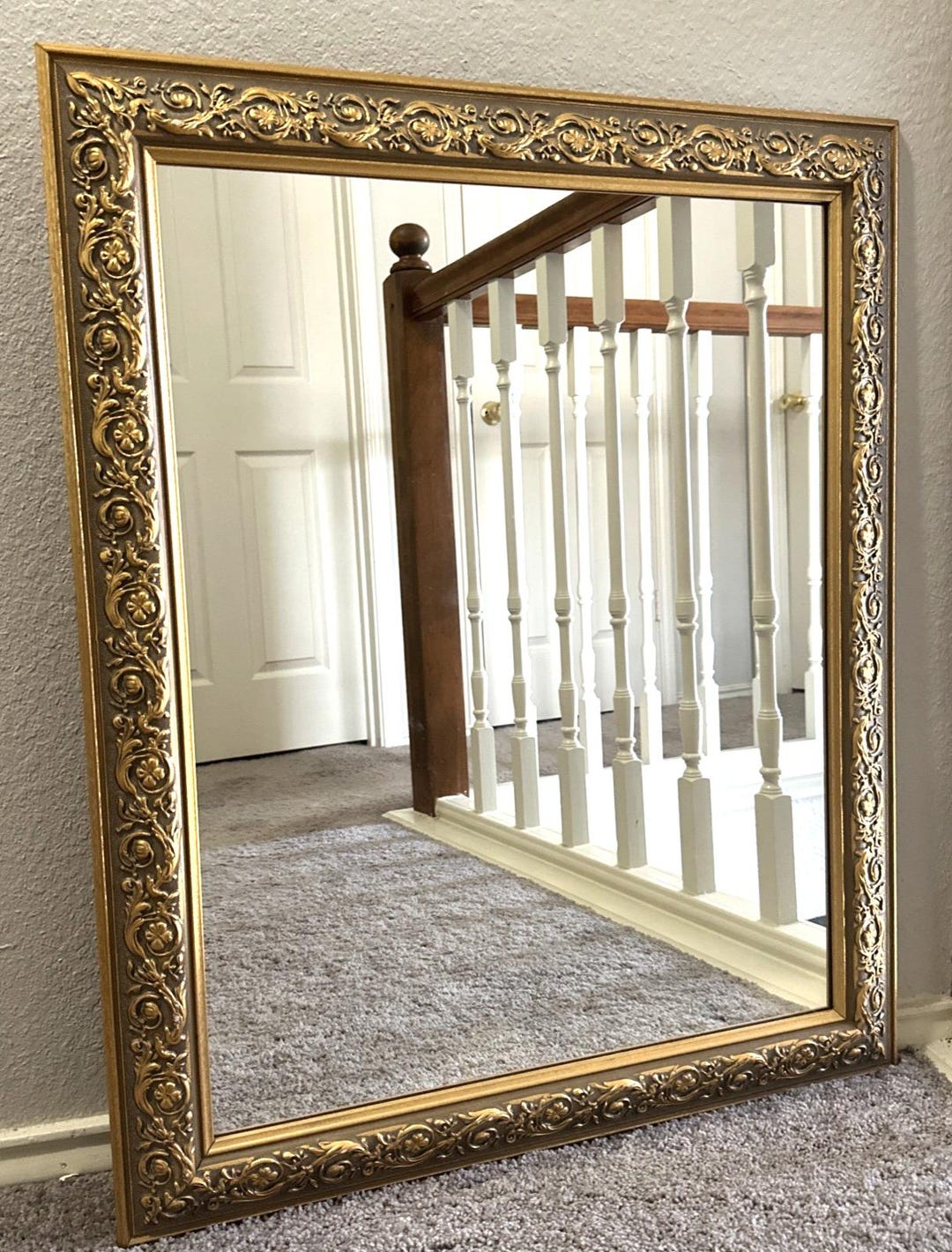 Vintage Hollywood Regency Gold Home Interiors Wall Mirror Decor 33x27 ...