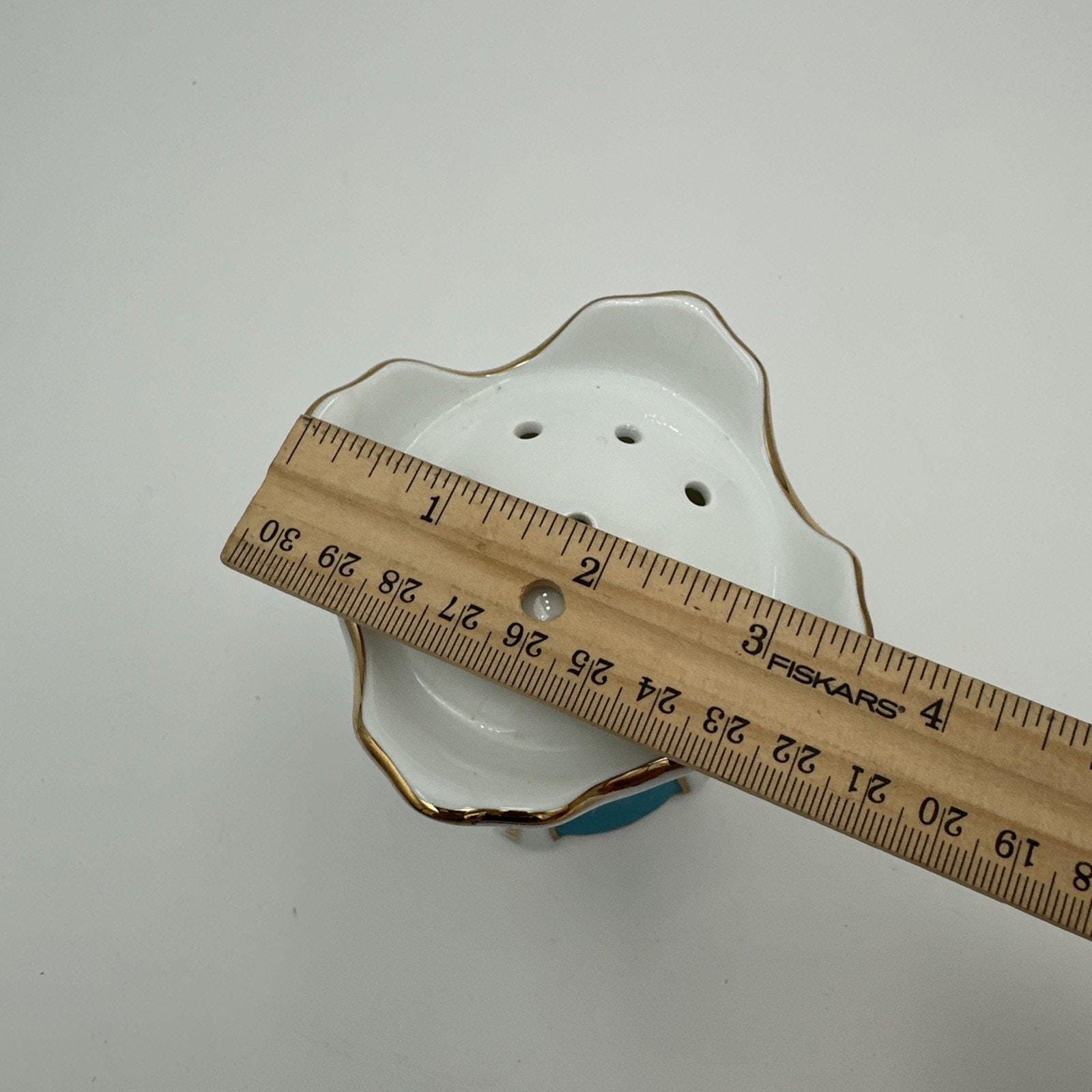 Antique Limoges France Hat Pin Holder 9-Hole Porcelain Floral Gold Trim EUC Hat Pin Limoges - Etsy main image 4